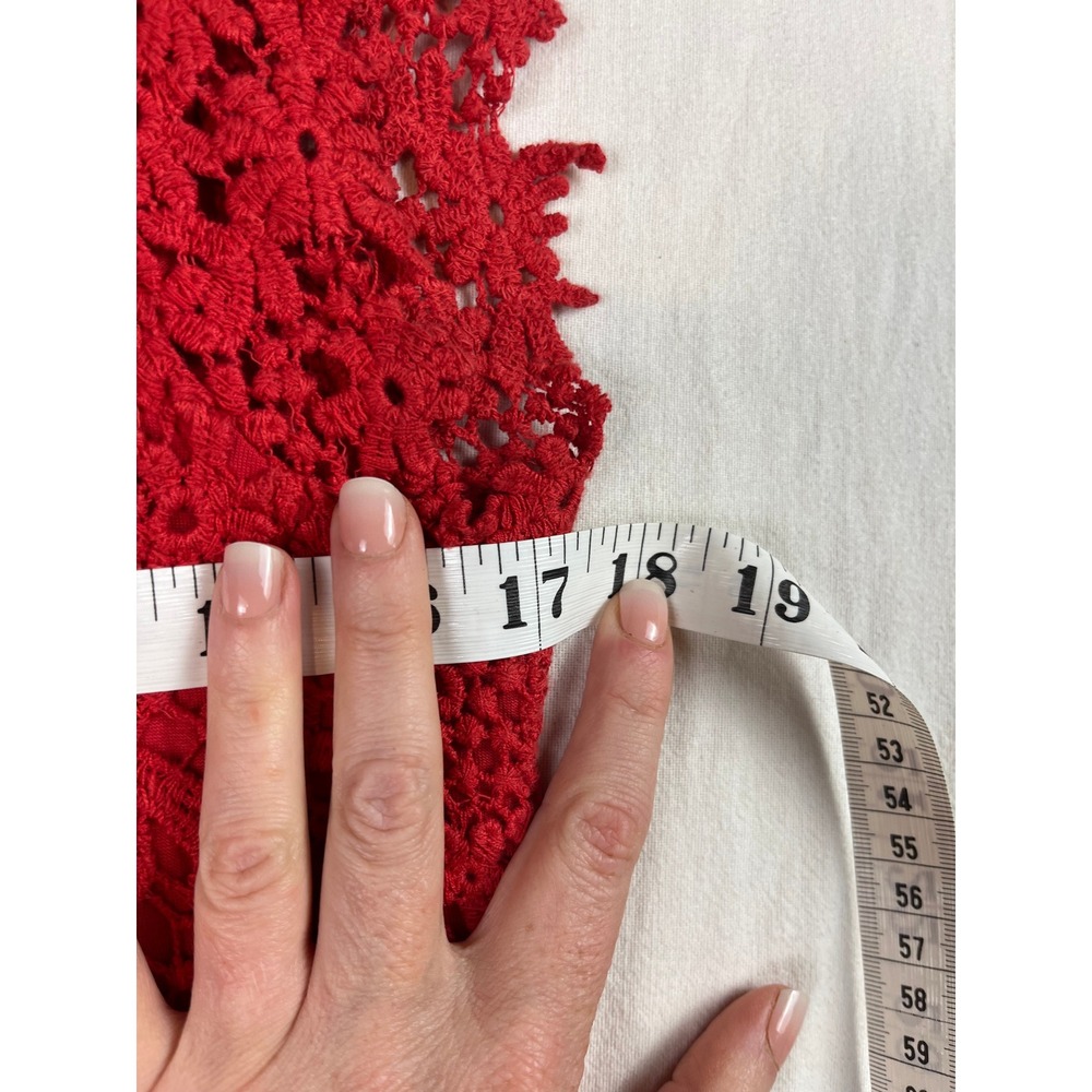 Velvet by Graham & Spencer Red Crochet Lace Shift Dress Sleeveless Small NEW - Picture 5 of 9